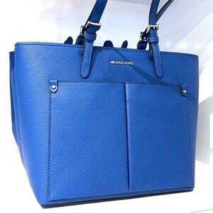 Michael Kors Jet Set Medium Pocket Tote Bag - Galaxy Blue